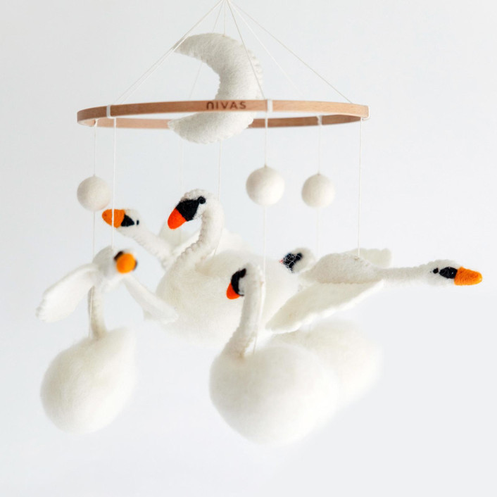 Swan Mobile Hanging Mobile | Minted