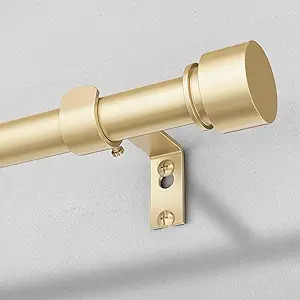 Modern Gold Curtain Rods for Windows 48 to 84 Inch, 1" Diameter Adjustable Heavy Duty Window Curt... | Amazon (US)