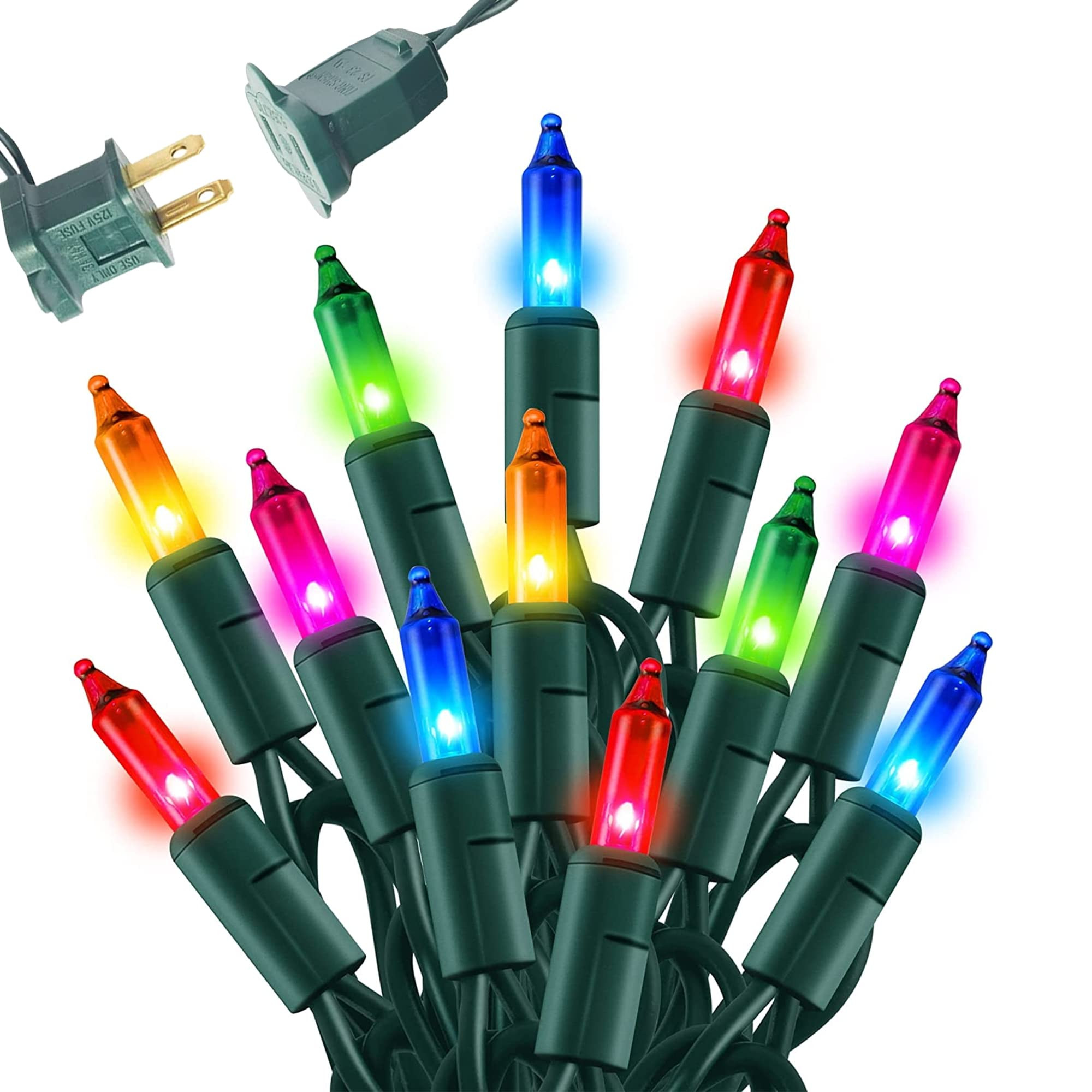 Dazzle Bright Multi-Colored Christmas Mini String Lights, 20FT 100 Count Incandescent Waterproof ... | Amazon (US)