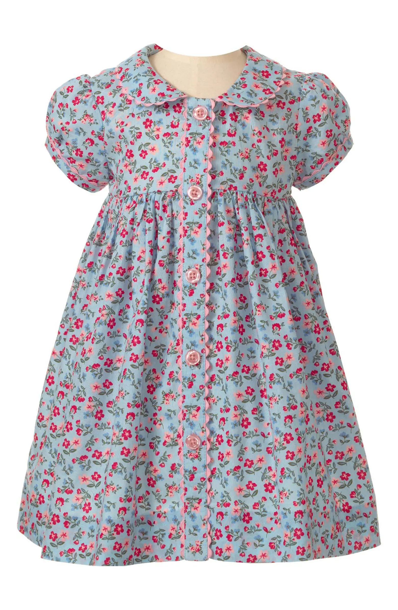 Rachel Riley Floral Puff Sleeve Cotton Dress | Nordstrom | Nordstrom