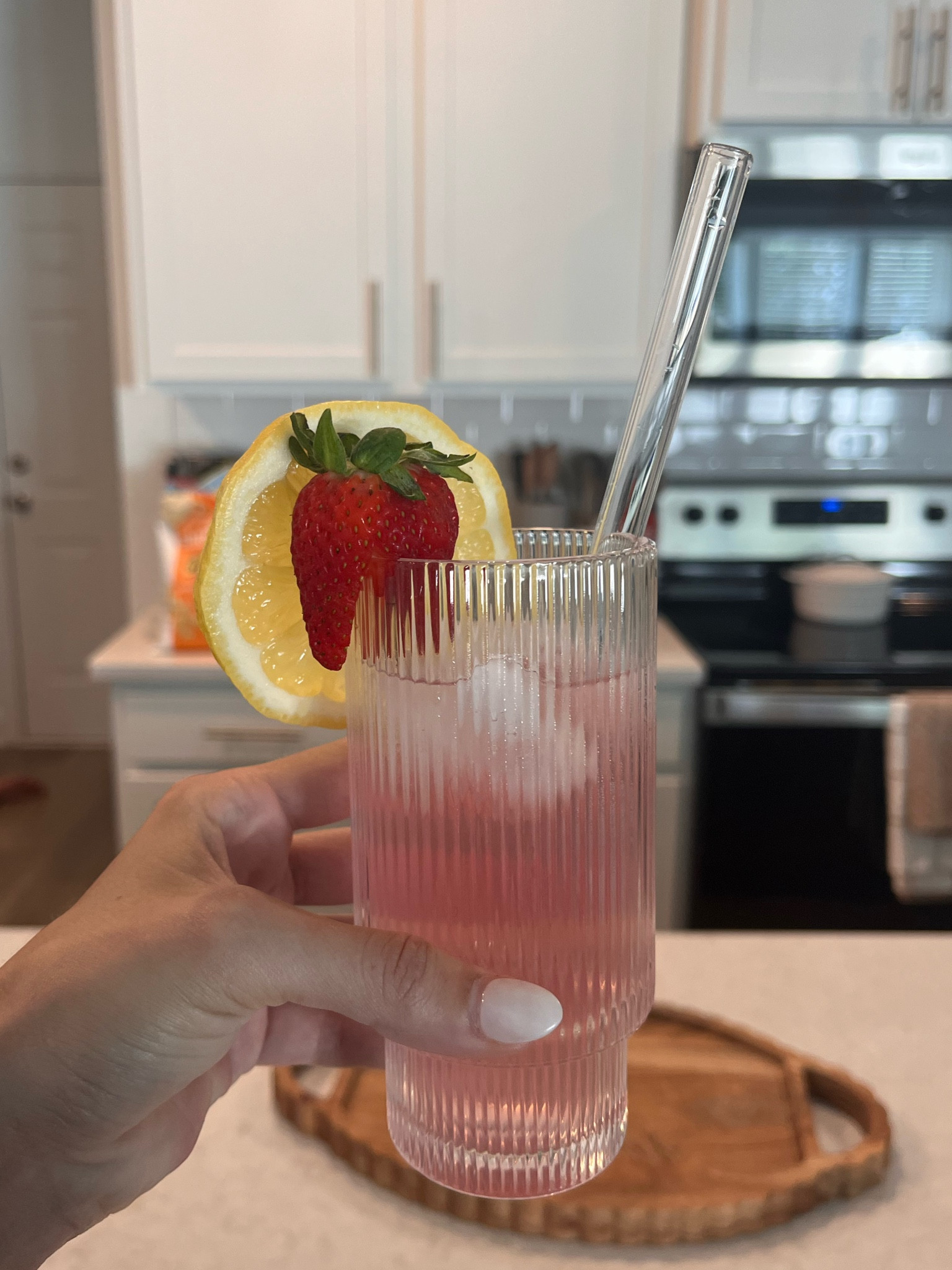 strawberry lemonade with the cutest glasses 🤍✨🥹 so cute & great quality for the price!! 

#LTKHome #LTKFindsUnder50 #LTKFindsUnder100