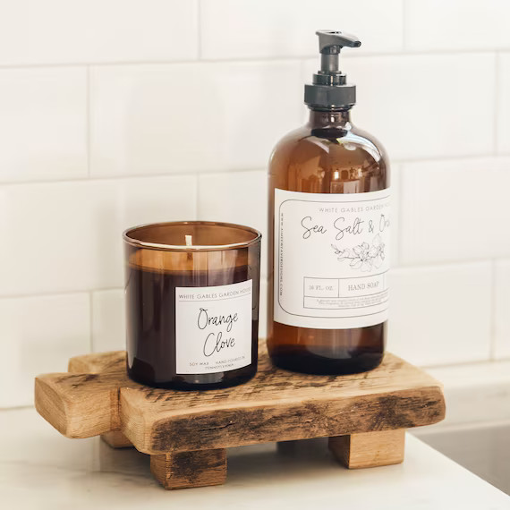 Add some height beside your kitchen sink to hold your hand and dish soap with our handmade rustic... | Etsy (US)