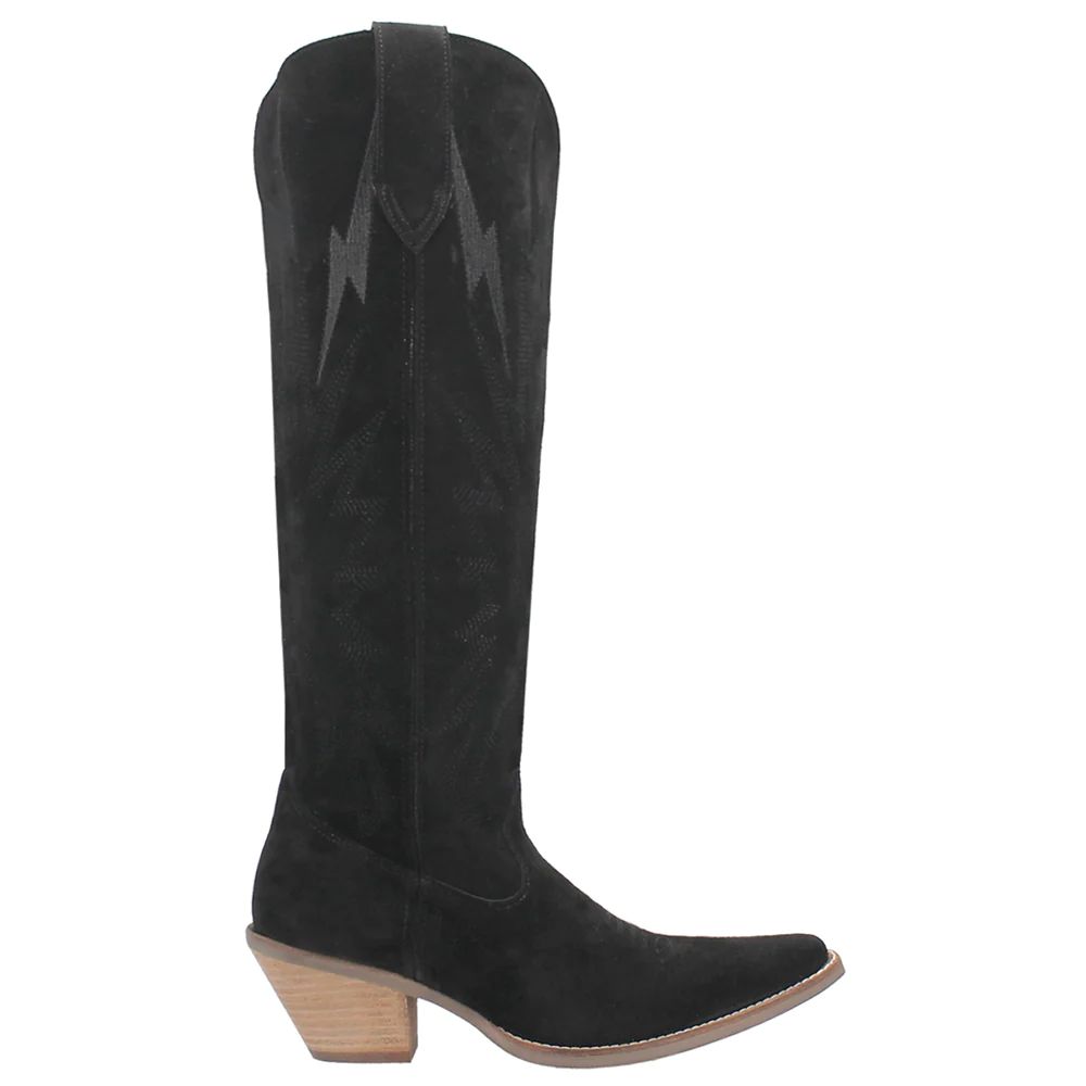 Shop Black Womens Dingo Thunder Road Snip Toe Cowboy Boots | Shoebacca