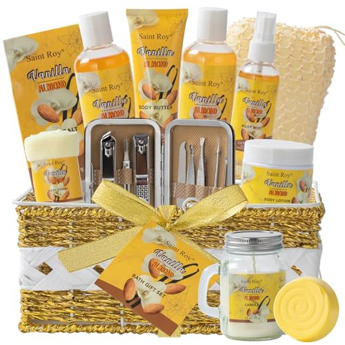 Mothers Day Gifts for Women, Bath & Body Gift Set, 20pcs Vanilla Honey Almond Scents Bath Gift Baskets Home Spa Gift, Bath Spa Kit For Women and Men, Spa Bath Gift Basket, Bath Kit Set, Spa Gifts | Amazon (US)