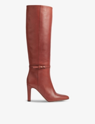 Caterina almond-toe leather knee-high boots | Selfridges