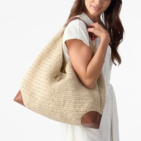 Capri Raffia and Leather Hobo | Mark and Graham
