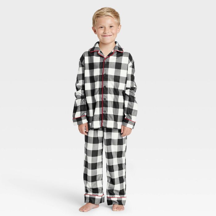 Kids' Holiday Buffalo Check Flannel Matching Family Pajama Set - Wondershop™ White | Target