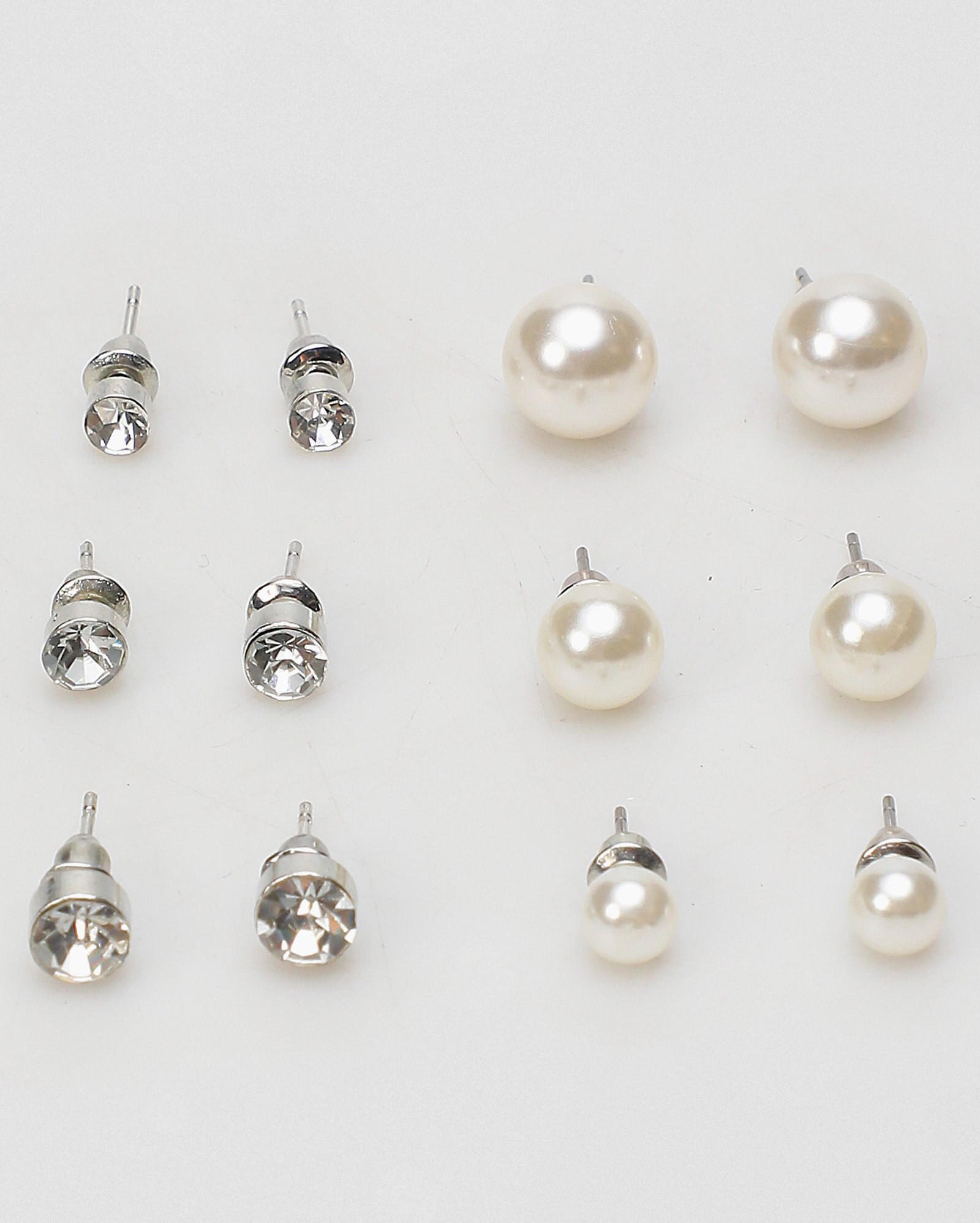 Kit brinco 6 pares pequenos pérola prata | Accessori by Riachuelo | Riachuelo (BR)