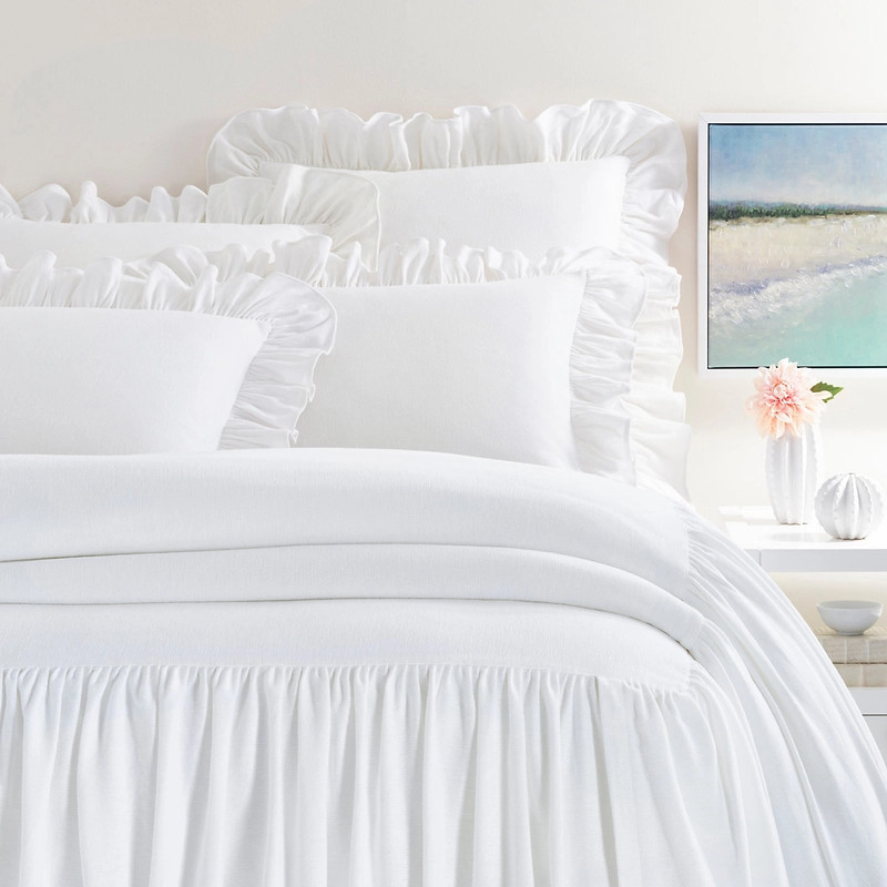 Wilton White Cotton Bedspread | Annie Selke