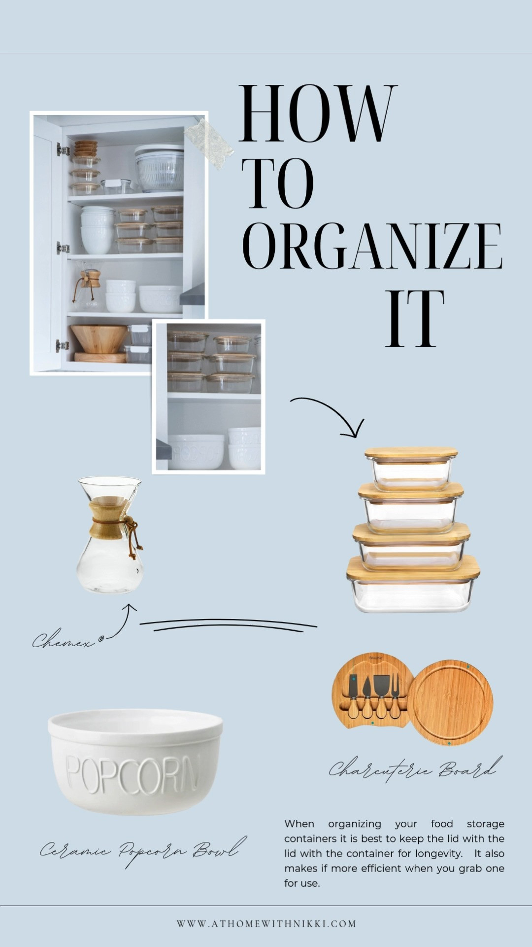 When organizing your food storage containers it is best to keep the lid with the lid with the container for longevity.   It also makes if more efficient when you grab one for use.  

 #LTKMostLoved #LTKHome
