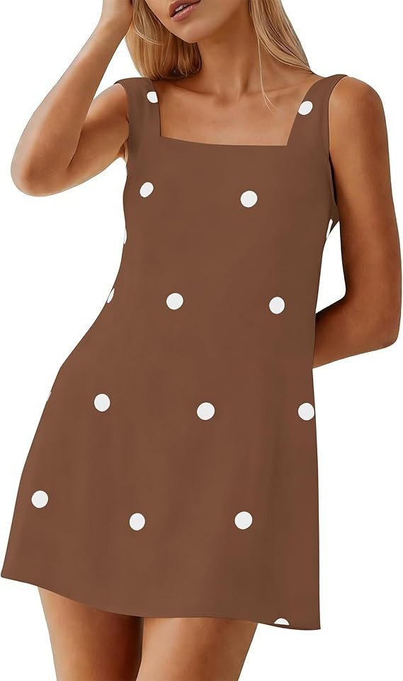 MISSACTIVER Women Sleeveless Mini Dress Print Backless Square Neck Tank Dress Boho Vacation Sundr... | Amazon (US)