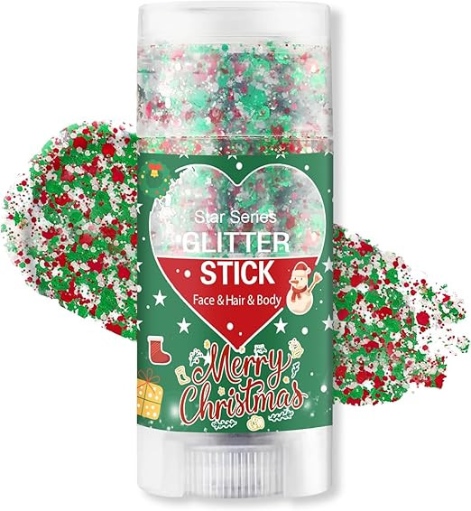 Christmas Body Glitter Stick, Waterproof Halloween Face Glitter Gel, Chunky Glitter Face Paint, G... | Amazon (US)