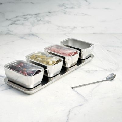 Super Chill Four-section Insulated Condiment Server with Lids | Frontgate | Frontgate