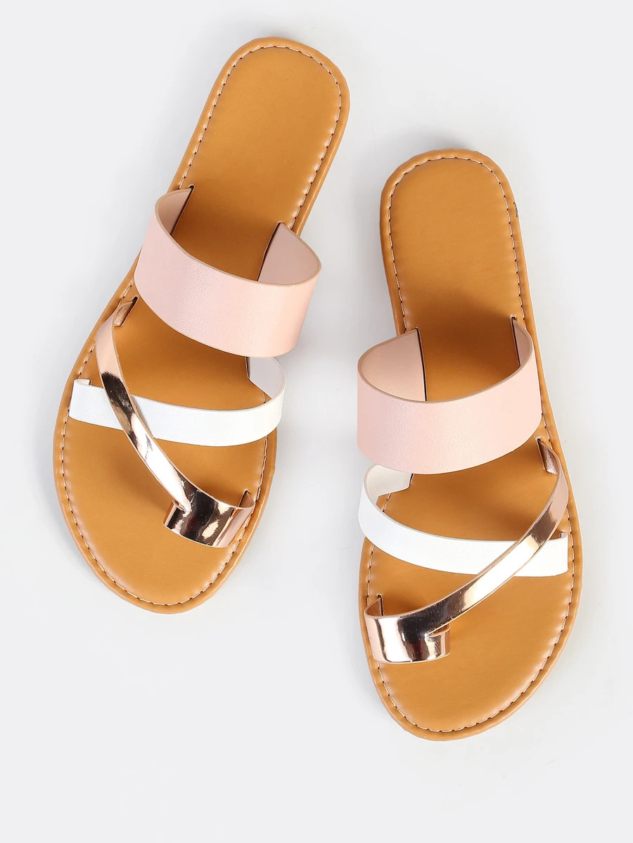 Multi Toe Ring Sandals BLUSH MULTI | SHEIN
