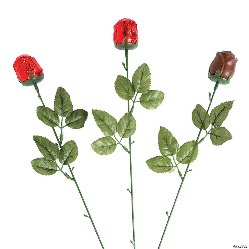 Red Foil-Wrapped Chocolate Candy Roses - 12 Pc. | Oriental Trading Company