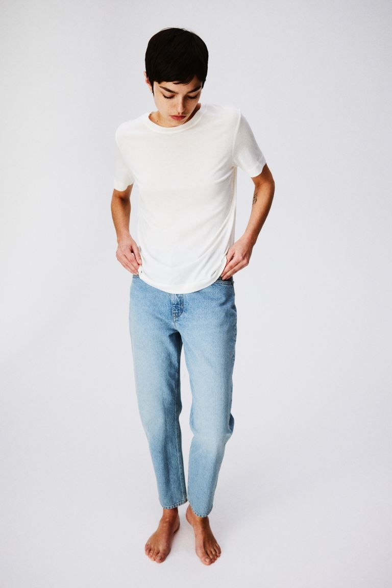Slim Mom High Ankle Jeans - Light denim blue - Ladies | H&M GB | H&M (UK, MY, IN, SG, PH, TW, HK)