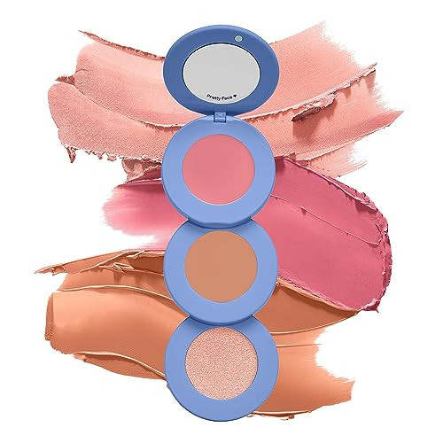 Alleyoop Stack The Odds - Multi-Use Face Palette Sassy Pants- Blush, Contour/Bronzer, Highlight and Mini Mirror - Blendable Cream to Natural Finish - Jojoba and Sunflower Oil - Cruelty-Free, and Vegan | Amazon (US)