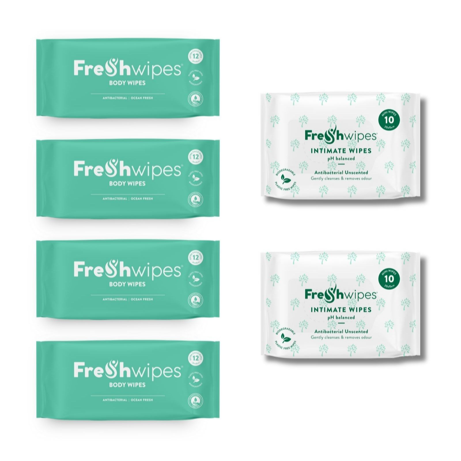 FreshWipes Self Care Bundle with Set of 4 Body & Set of 2 Intimate... | QVC UK
