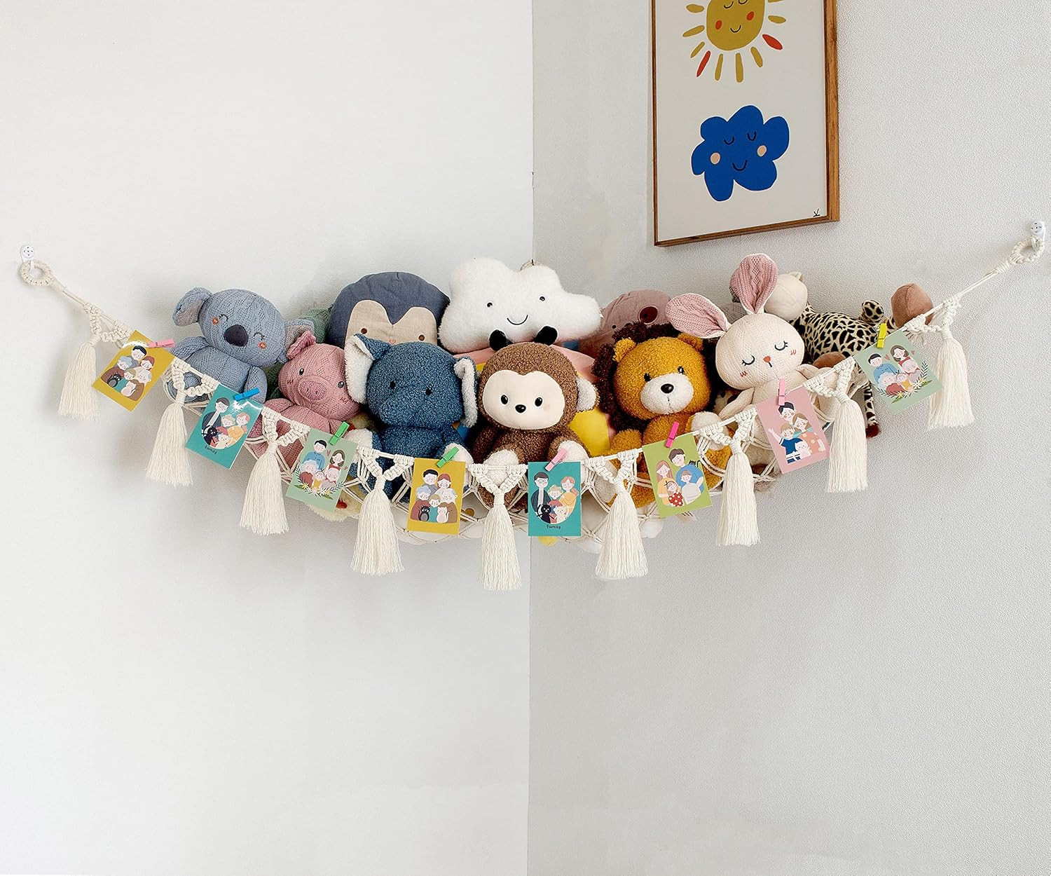 Mingtex Macrame Toy Hammock - for Stuffed Animals and Plush Toys, Soft Net Storage with Wooden Ph... | Amazon (US)