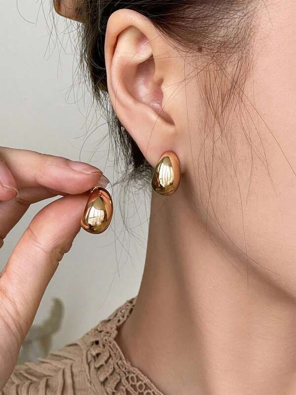 2pcs Minimalist Hoop Earrings | SHEIN