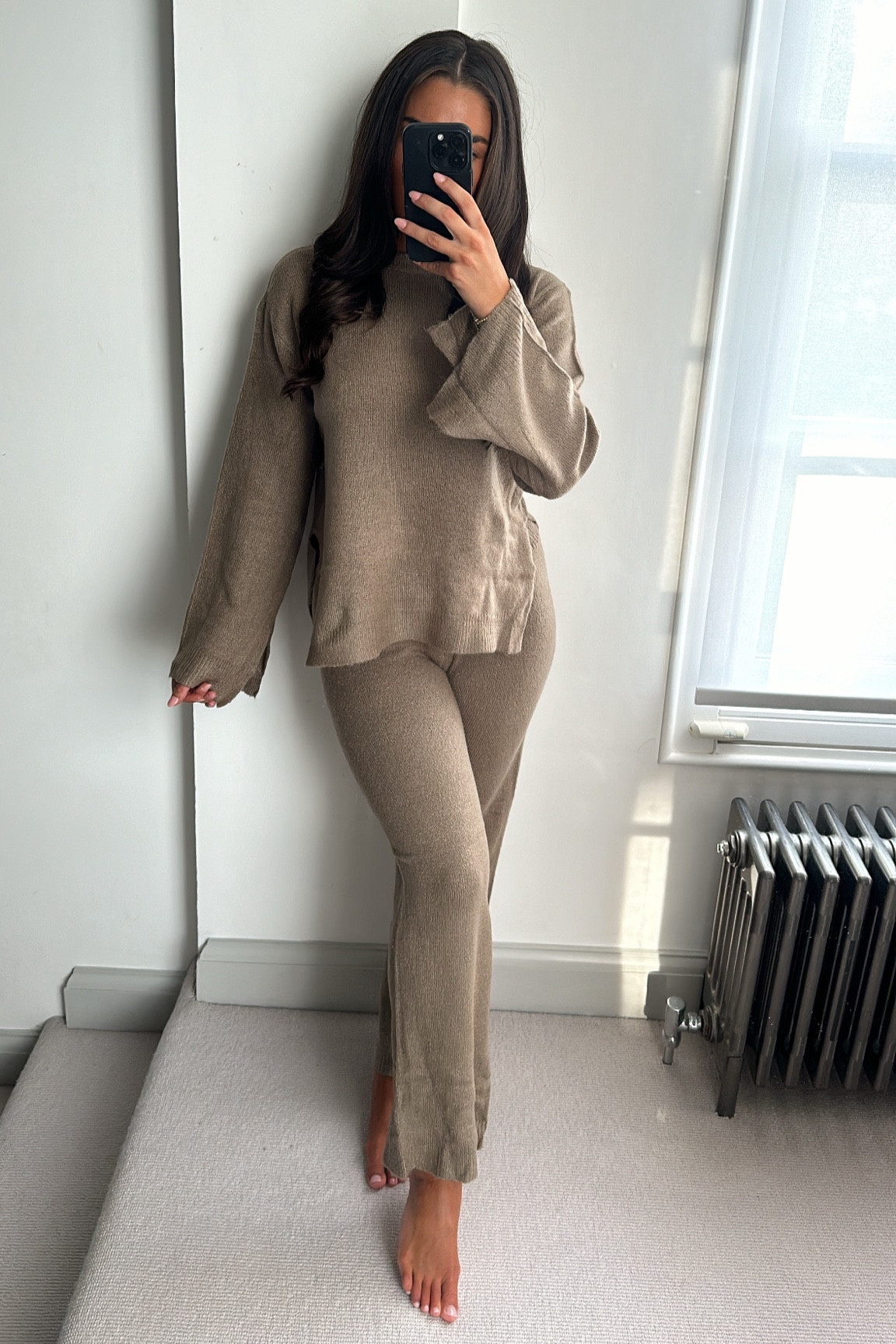 Soft knit jumper and flares knitted co-ord, comfy outfit, chill outfit, autumn fashion

#LTKuk #LTKautumn #LTKstyletip