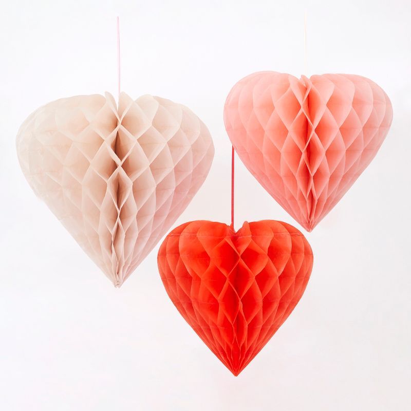 Meri Meri Heart Honeycomb Decorations (Pack of 6) | Target