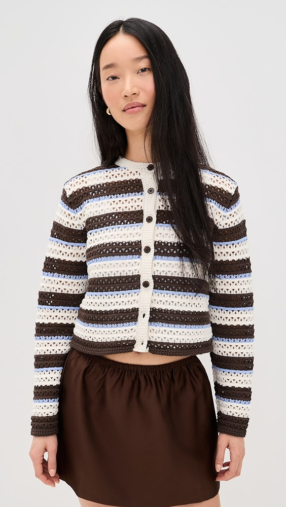 Striped Crochet Cardigan Sweater | Shopbop