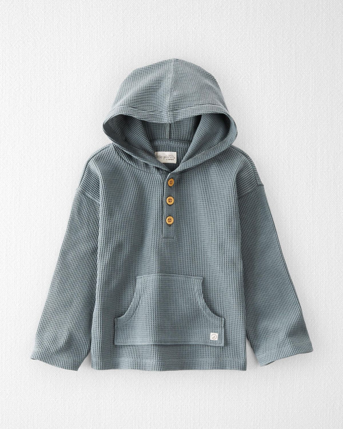 Grey Heather Toddler Organic Cotton Waffle Knit Pullover | carters.com | Carter's