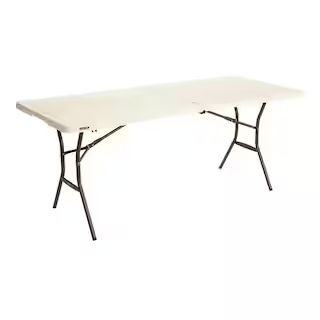 Lifetime 6 ft. Fold-in-Half Table: Almond 80454 - The Home Depot | The Home Depot