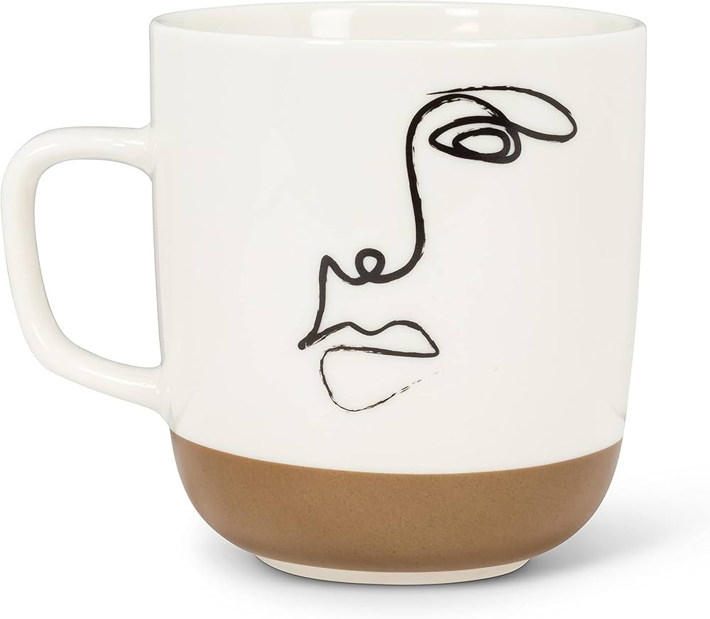 Abbott Collection 27-SPY Line Drawing Face Mug, White/Black | Amazon (US)