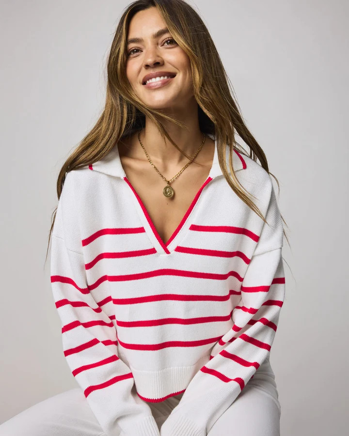 Arden Striped Polo Sweater | Splendid
