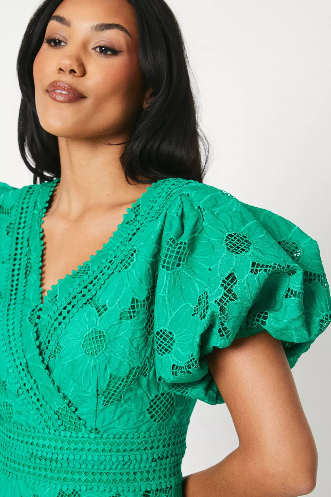 Dresses | Lace Midi Dress With Puff Sleeve | Coast | Coast UK & IE