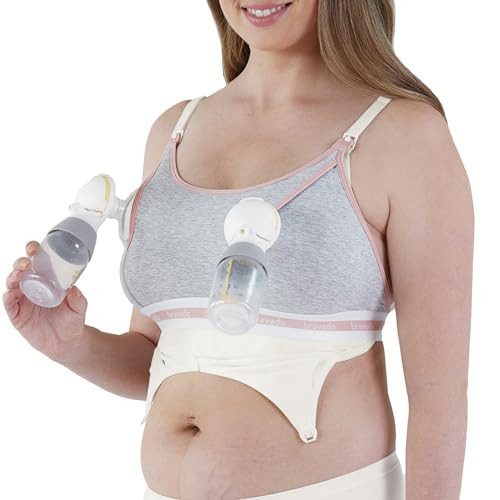BRAVADO! DESIGNS Women's Maternity Clip and Pump Hands-Free Nursing Bra Accessory, Dove Heather, Small | Amazon (US)