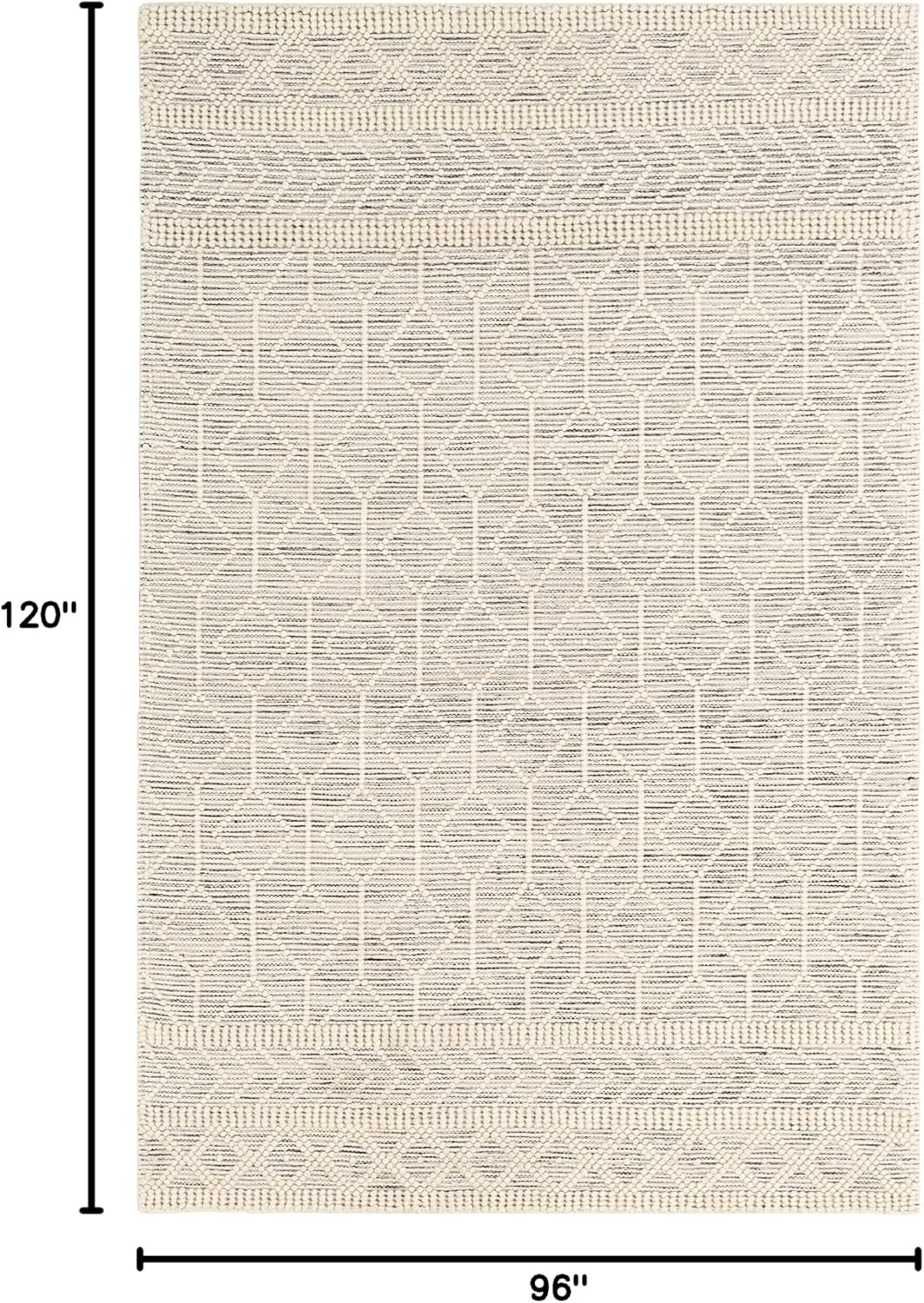 Hauteloom Carolina Wool Living Room, Bedroom Area Rug - Bohemian/Global - Black, White - 8' x 10' | Amazon (US)