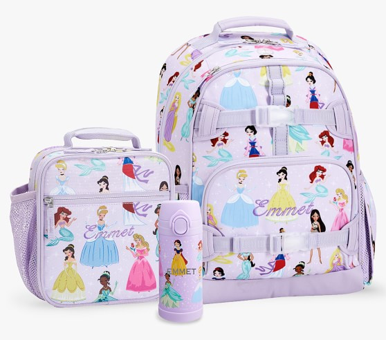 Mackenzie Lavender Disney Princess Backpack & Lunch Bundle, Set Of 3 | Pottery Barn Kids