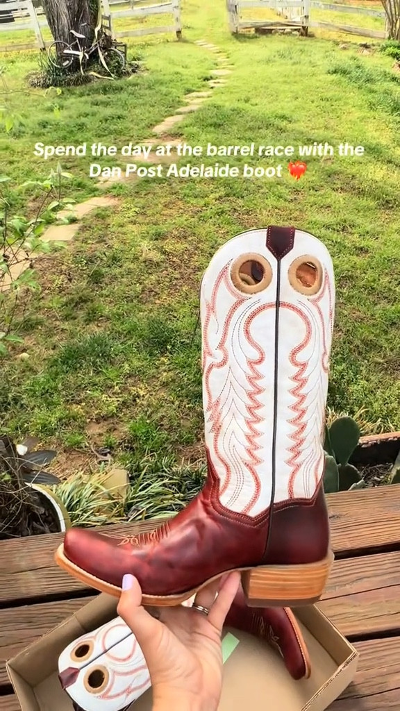 A barrel racers big 3.. Chasin cans, new boots and Mexican food. 

Use code NEONWRANGLER @DanPostBootsCo to save on the new Adelaide cowgirl boot #barrelracer #cowgirlboots #danpostboots #cowgirlstyle 

#LTKShoeCrush #LTKStyleTip #LTKActive
