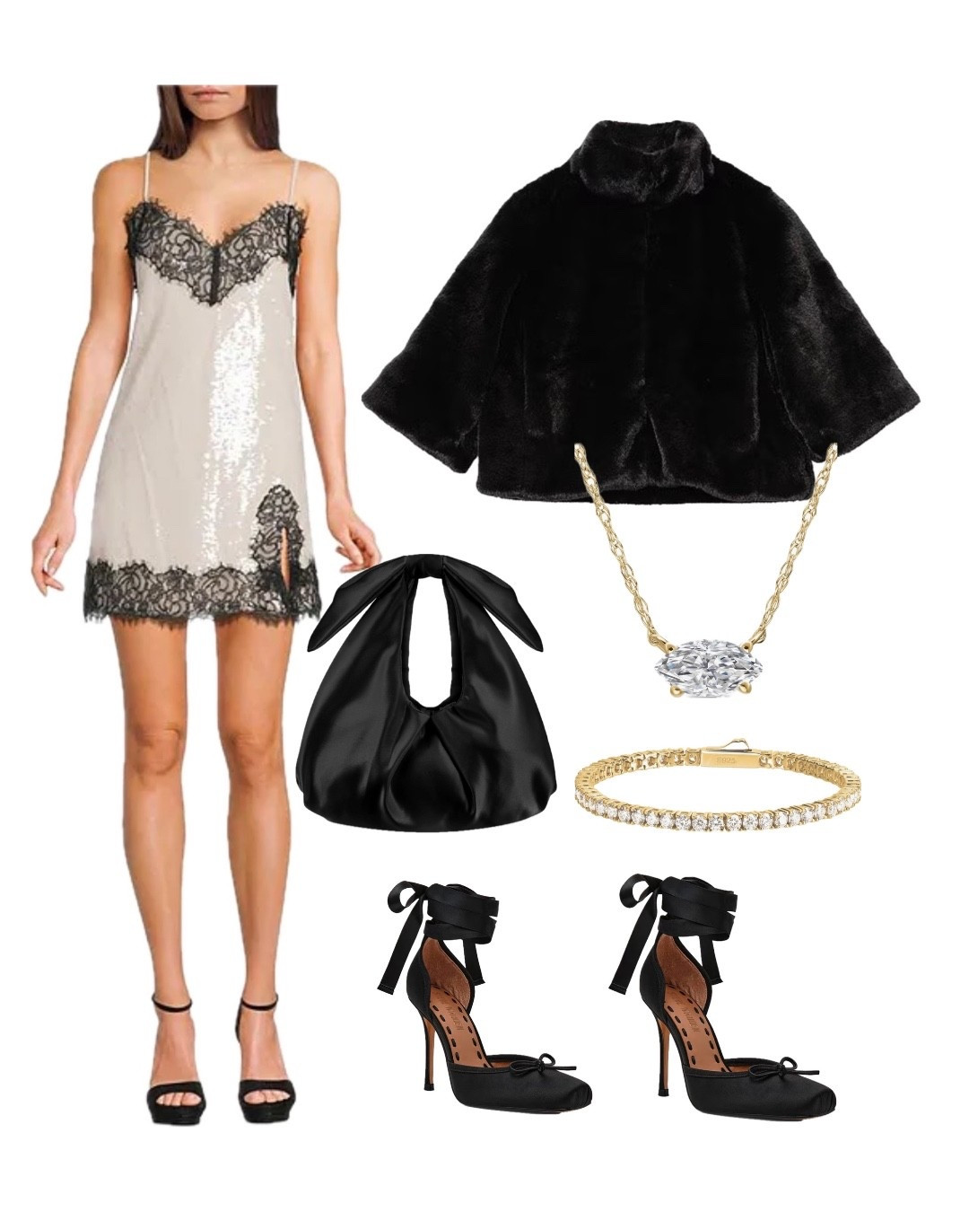Holiday cocktail perfection 🖤✨
A chic lace-trim slip mini styled with a black faux-fur jacket, classic gold jewelry, a soft black clutch, and bow-detail heels. Equal parts sultry and sophisticated — perfect for holiday parties, winter date nights, or festive evenings out.

#holidaypartyoutfit #holidaycocktail #cocktailattire #holidayfashion #slipdress #lacedress #blackandivory #holidayglam #winterpartyoutfit #eveninglook #festivefashion #LTKholiday #LTKparty #LTKfashion #LTKstyle #dressyoutfit #holidaystyle #elegantlook #dateNightOutfit #girlsnightout #pinterestfashion #pinterestoutfits #styleinspo #fashioninspo #holidaywardrobe #cocktaildress #blackheels #furjacket #classicstyle #timelessfashion

#LTKU #LTKootd #LTKHoliday