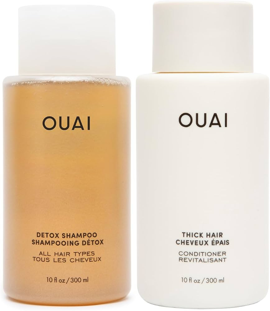 OUAI Detox Shampoo & Thick Hair Conditioner Bundle - Clarifying Shampoo for Build Up, Dirt, Oil, ... | Amazon (US)