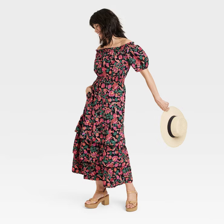 Women's Puff Short Sleeve A-Line Dress - Knox Rose™ | Target