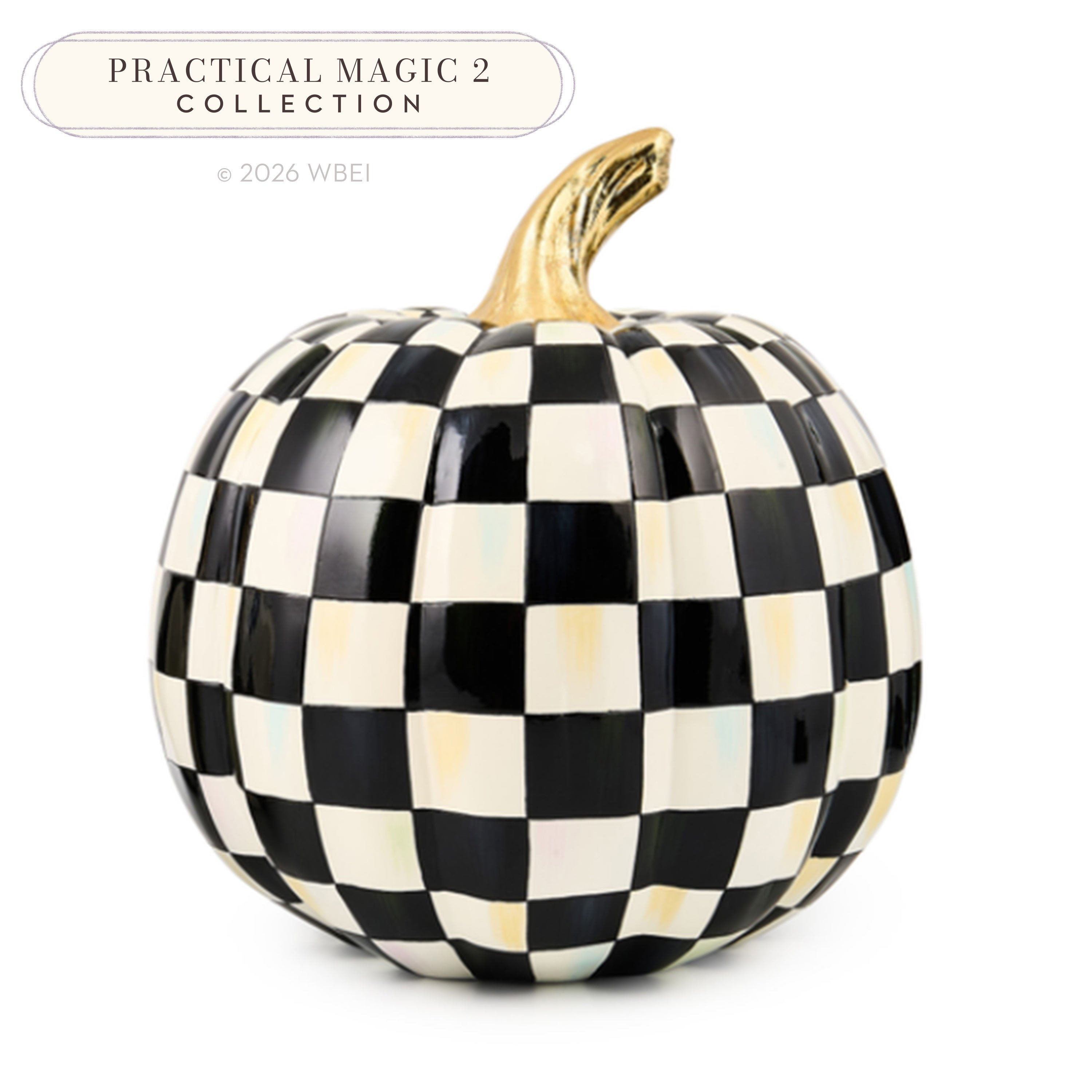 MacKenzie-Childs Courtly Check Glossy Medium Pumpkin Figurine | MacKenzie-Childs