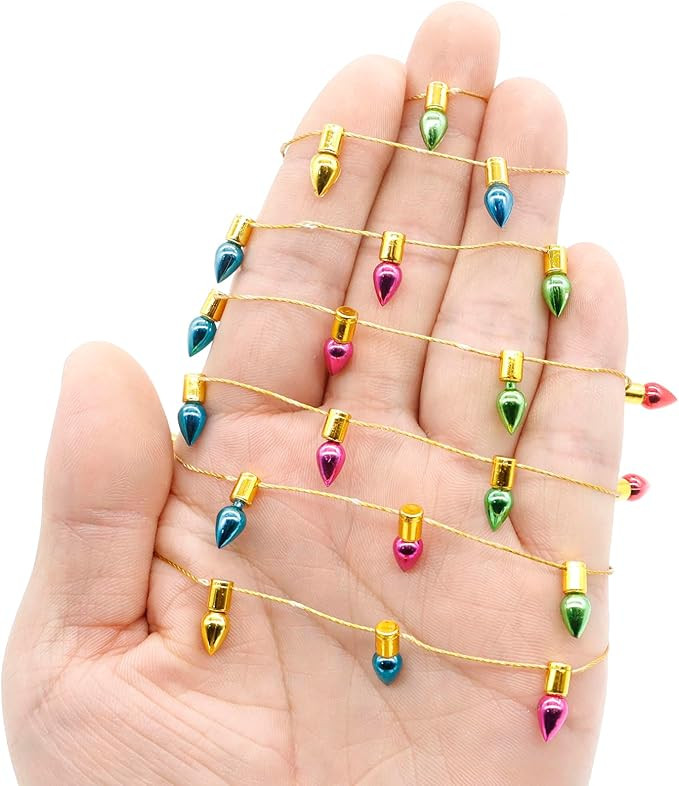Christmas Lights String of Miniature, Dollhouse Miniature Fake Light, Christmas Tree Fairy Lights... | Amazon (US)
