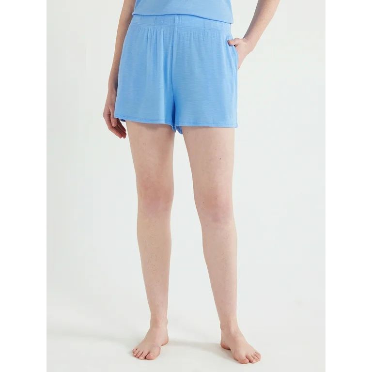 Joyspun Women's Ribbed Knit Pull On Sleep Shorts, Sizes S to 3X | Walmart (US)