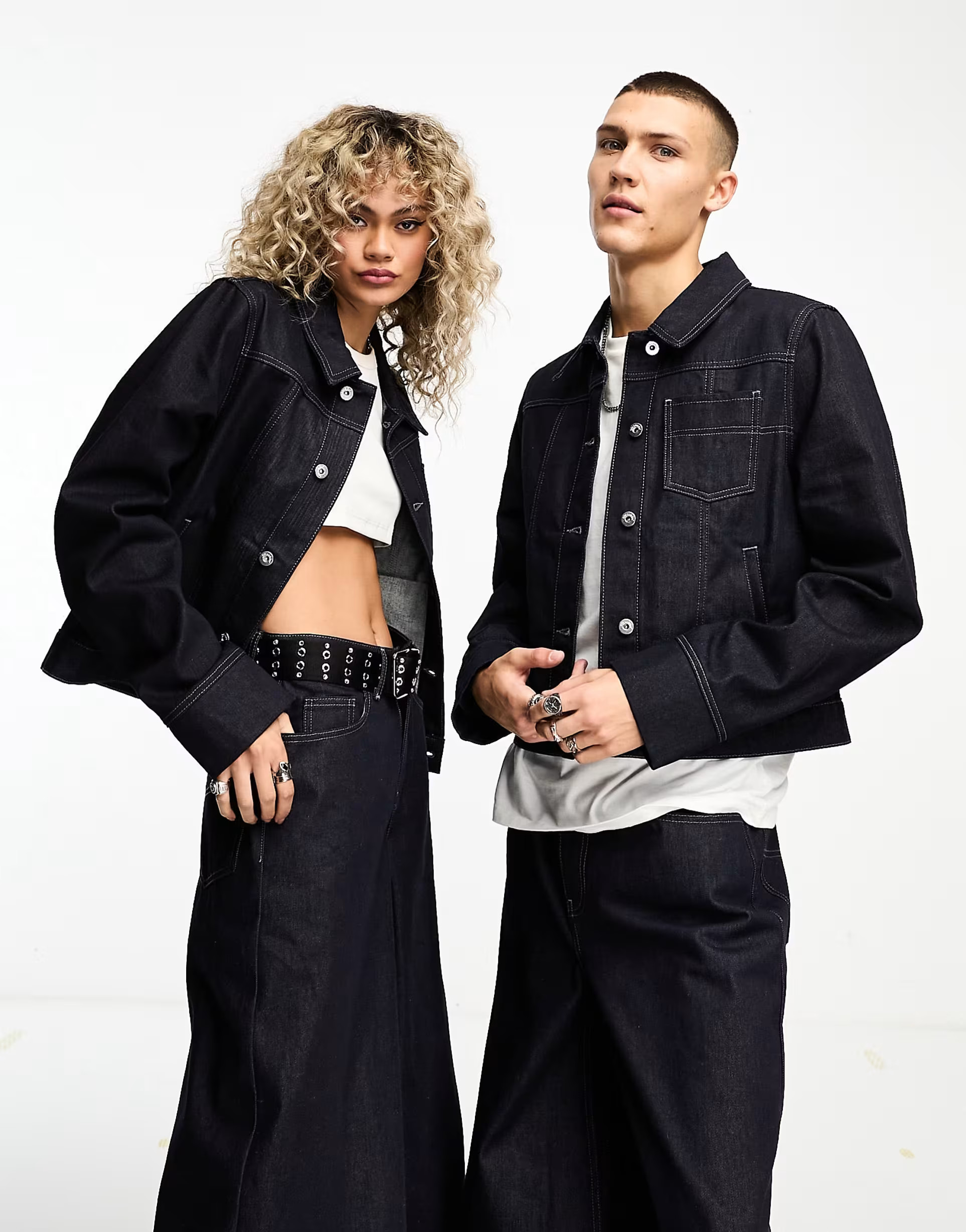 COLLUSION Unisex co-ord denim jacket in raw | ASOS (Global)