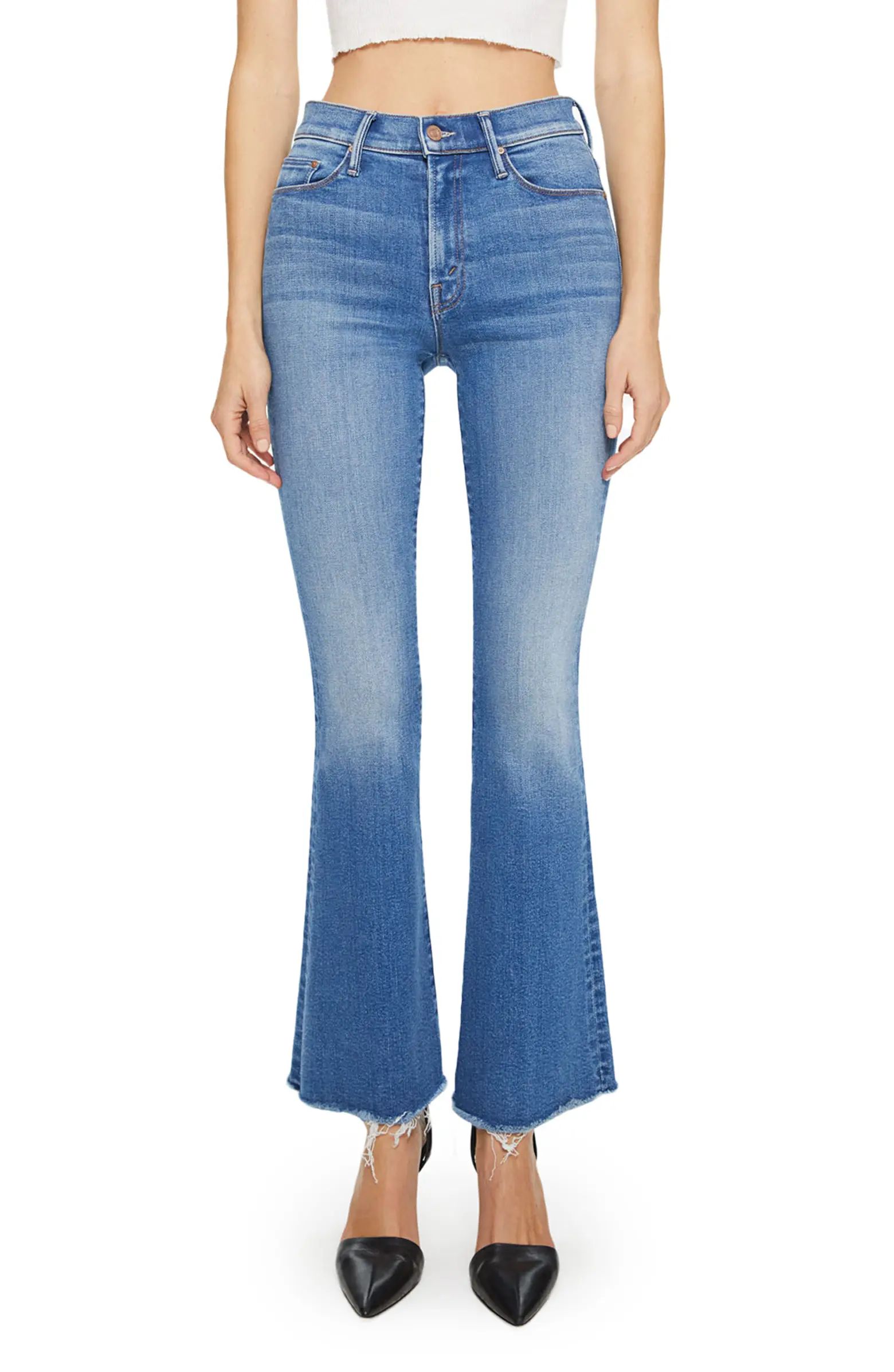 Frayed High Waist Flare Jeans | Nordstrom
