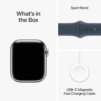 Apple Watch Series 9 [GPS + Cellular 41mm] Smartwatch with Silver Stainless Steel Case with Storm... | Amazon (US)