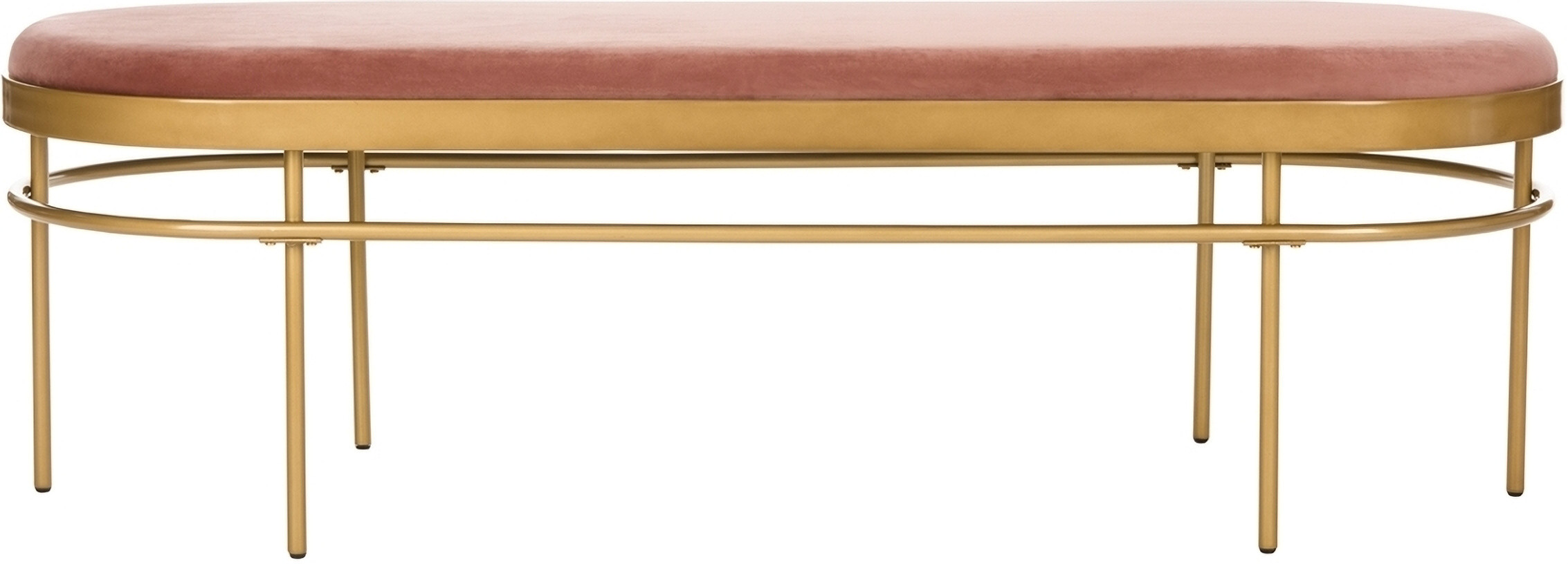 Sylva Dusty Rose/Gold Oval Bench | 1stopbedrooms