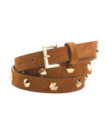 Made In Italy Suede Square Studs Belt | Marshalls