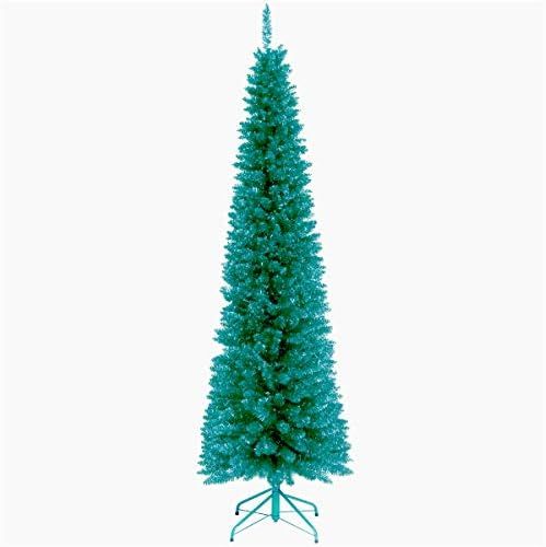 National Tree Company Artificial Christmas Tree, Turquoise Tinsel, Includes Stand, 6 feet | Amazon (US)