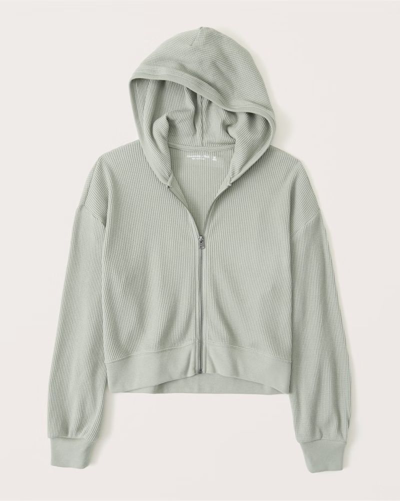 Waffle Full-Zip Hoodie | Abercrombie & Fitch (US)