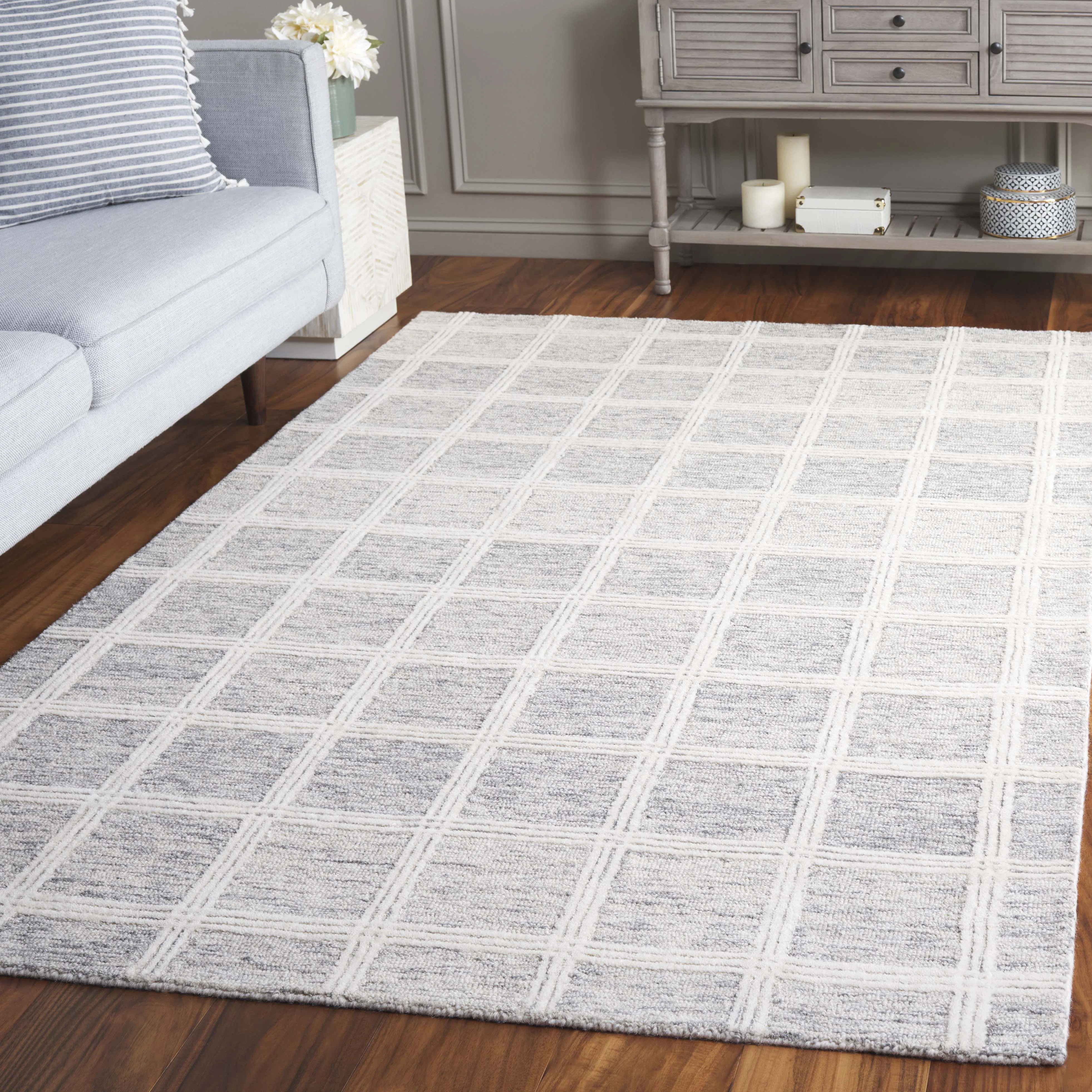 Franklinton Hand Tufted Wool & Cotton Plaid Rug | Wayfair North America